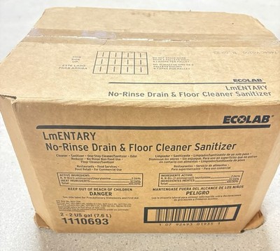 4-Gallons ECOLAB LmEntary No rinse drain and floor Cleaner sanitizer Concentrate