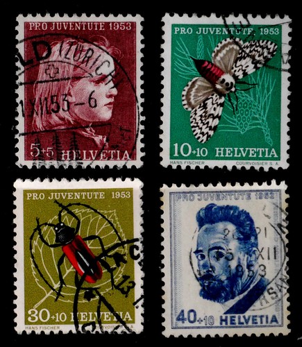 SWITZERLAND: 1953 STAMPS SEMI POSTAL SET SCOTT #B227-31 - 第 1/1 張圖片