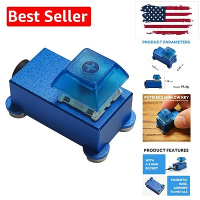 Mini CW Key HAM Send Telegram Double Paddle Morse Code Key Blue