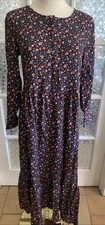 Old Navy Dress Floral Ruffle Midi Cottage Peasant Modest Boho Sz XS Rayon