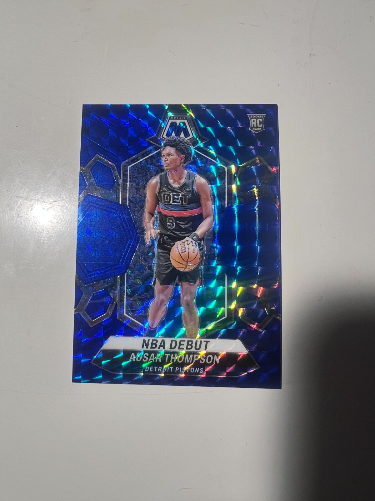 2023-24 Panini Mosaic #262 Ausar Thompson Rookie NBA Debut Blue Prizm /199 (RC)
