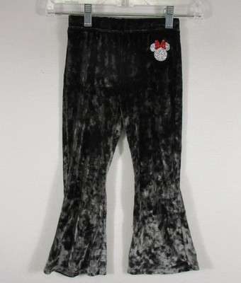 Disney Jumping Beans Girls Mickey Rhinestones Bell Bottom Pants Size 4T Black