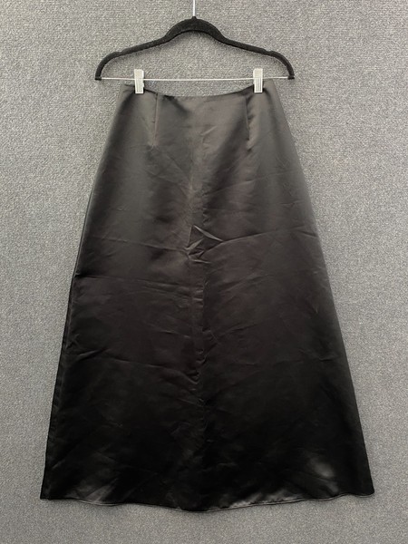 Vintage Syndicate Womens A Line Maxi Skirt Black Satin Formal Career Size 8