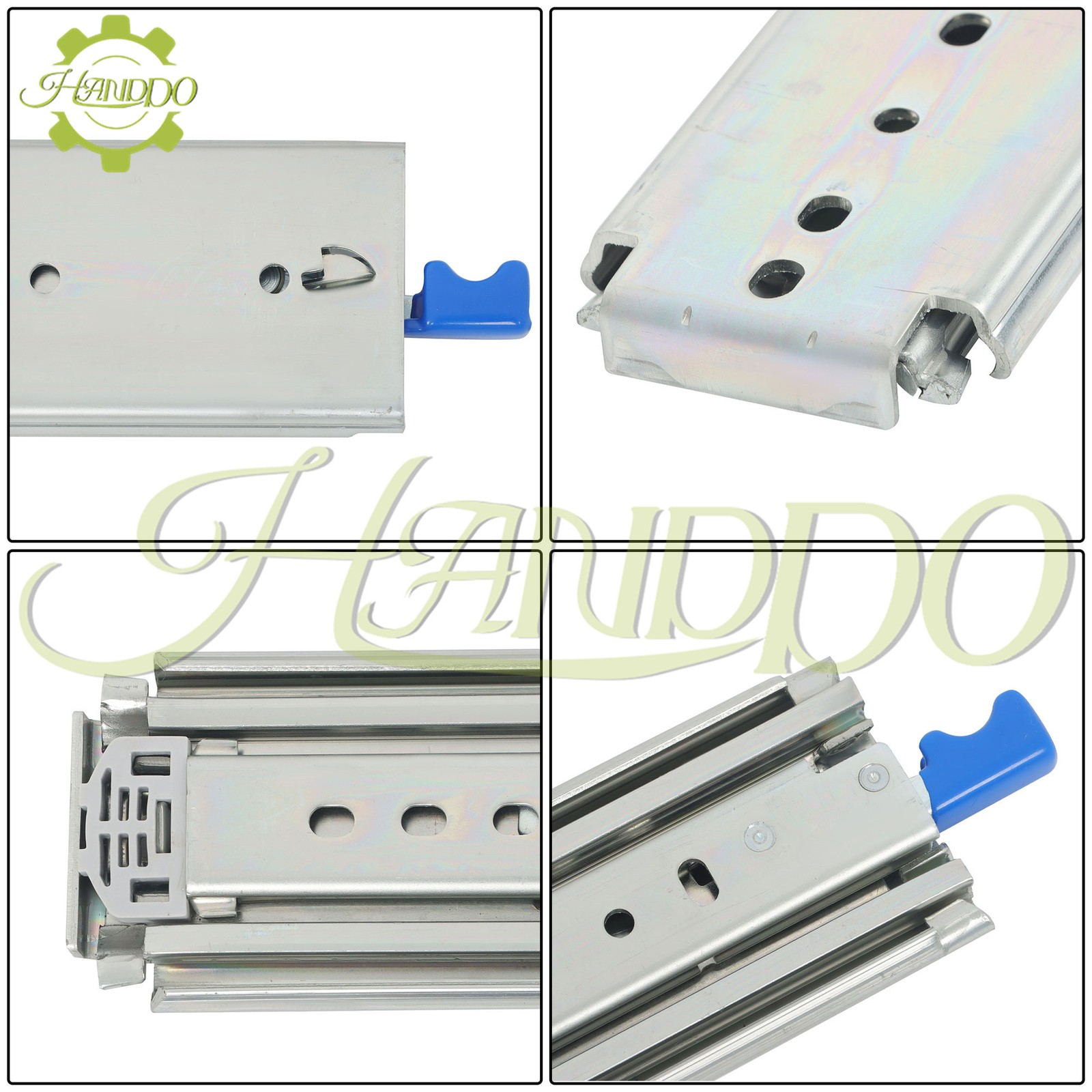 1Pair Heavy Duty Drawer Slides 38 Inch 500 lb Load Capacity Side Mount Extension