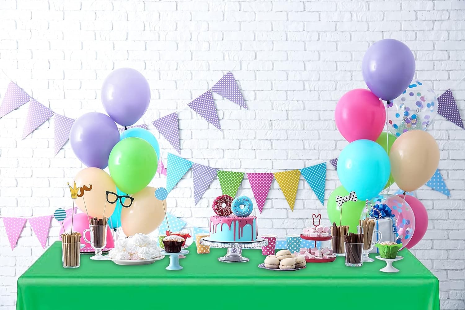 DecorRack 2 Rectangular Tablecloths BPA-Free Plastic, 54 x 108 2 Pack, Green 