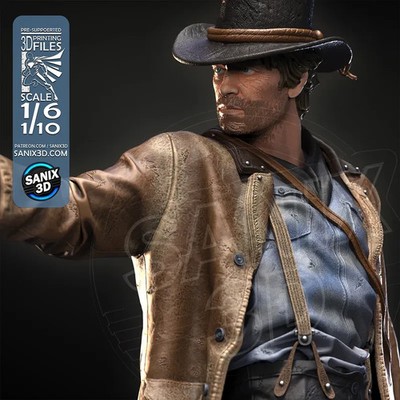 Arthur Morgan - RDR2 1/6, 1/8 or 1/10 Scale Statue 3D Print Model