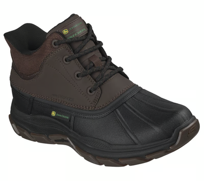 #ad John Deere Skechers Boot Men SlipIns Black Memory Foam Waterproof Leather 256026 $69.99