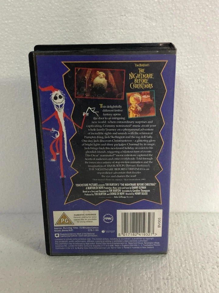 The Nightmare Before Christmas   - VHS  Tape PAL - Next Work Day Post - Image 2 of 4