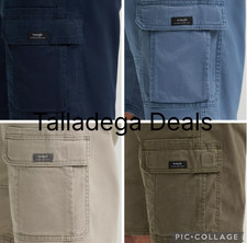 Mens Wrangler Cargo Shorts w Stretch Above Knee Relaxed Fit Blue Khaki Tan Green