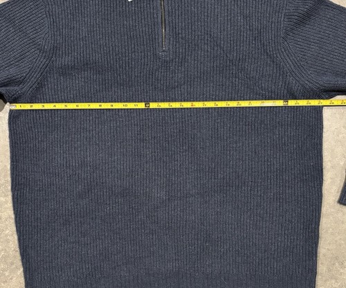 Maglione pullover American Eagle 1/4 zip finto collo blu misto lana uomo 3XL nuovo con etichette - Foto 3 di 7