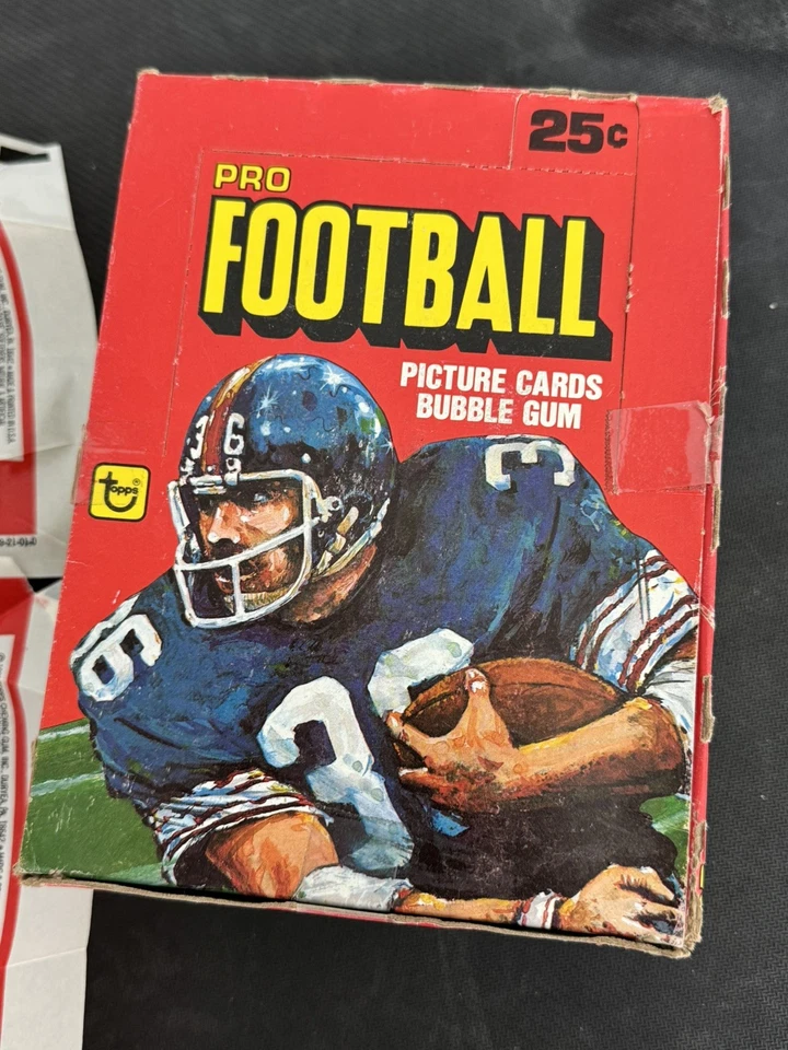 Caja de exhibición vacía de cera de fútbol americano Topps 1980 con 36 envoltorios Foto 2 de 4