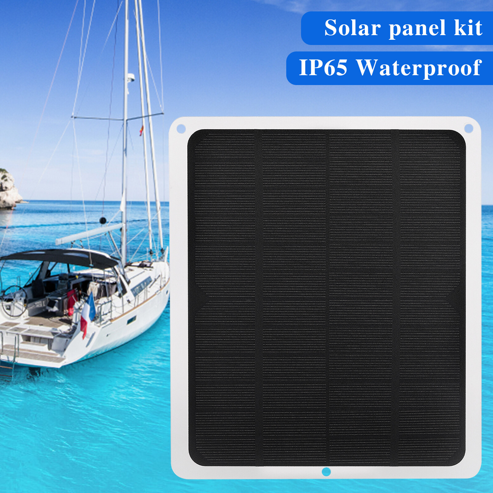 10W Solar Car Battery UTV Charger Maintainer 12V Waterproof Solar Panel Portable