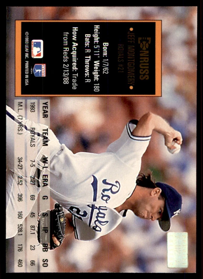 1994 Donruss Special Edition Jeff Montgomery #82 - Image 2 of 2