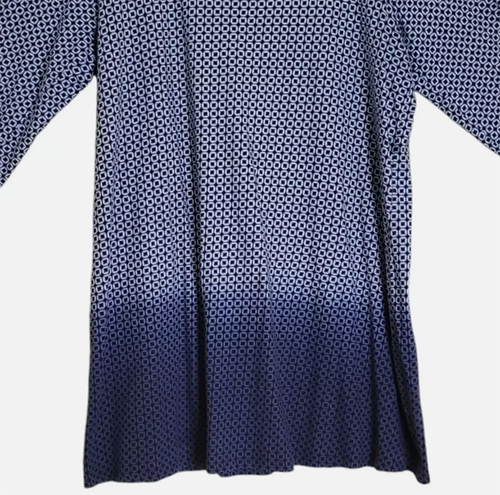 Neu mit Etikett! PURE J JILL BLAU MARINEBLAU DIP DYE OMBRE MEDAILLON BALLETTÄRMEL TUNIKA KLEID 4X - Bild 7 von 14