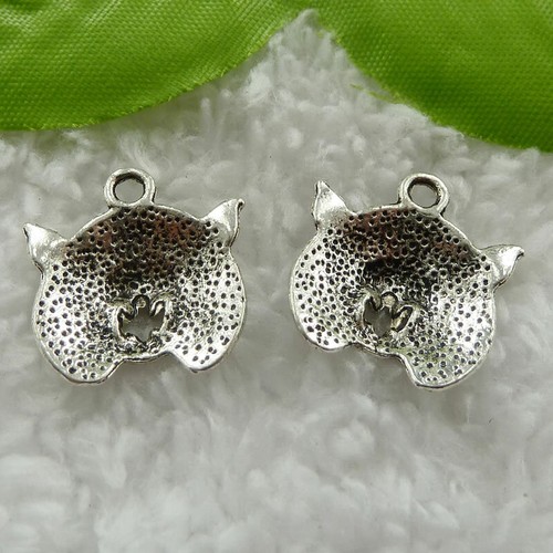 Charm testa di lupo argento tibetano spedizione gratuita 140 pezzi 20x19 mm B825 - Foto 2 di 4
