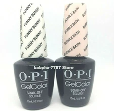 OPI GelColor GC H22 Funny Bunny GC S86 Bubble Bath Gel French Manicure Kit Set 