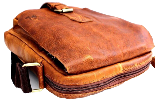 Bolso de cuero natural genuino para mujer y hombre diseño vintage hecho a mano Davis - Imagen 4 de 6