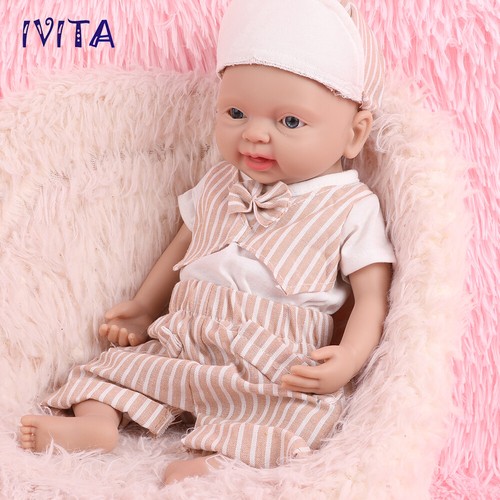 IVITA 15" Platinum Silicone Reborn Baby Newborn Full Body Silicone Infant Doll - Picture 21 of 30
