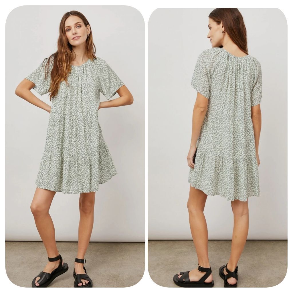 Rails Green Floral Print Dress Size L