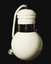 VINTAGE MURANO GLASS CHROME BAND PENDANT LAMP