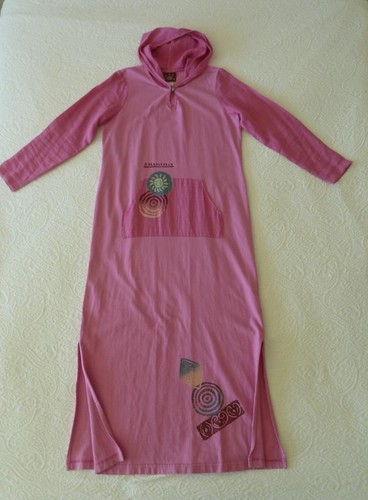 Maxi tasca Art-to-Wear USA 1999 vintage blu cactus rosa cotone maglia e lino S M MP - Foto 7 di 14