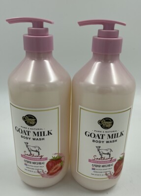 SHOWER MATE Soothing With Strawberry NATURAL DUTCH GOAT MILK BODY WASH 2 Pk