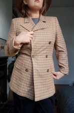 Vintage Escada Margaretha Ley Ermenegildo Zegna Wool Cashmere Blazer Size 34 S M