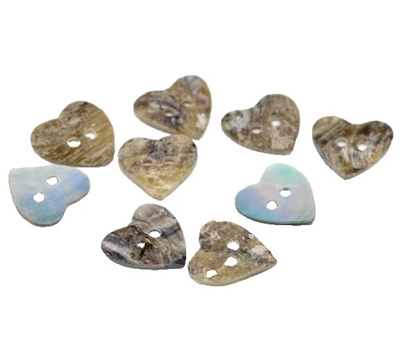 Shell Heart Scrapbooking Buttons