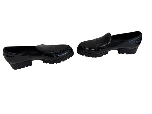 Donald Pliner Women's Eclipse Crinkle Size 8M Black Patent Leather Loafer Shoes - Picture 7 of 14