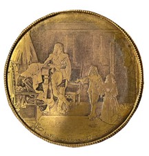 Antique Jewelry Box Frame Victorian La Fete Du Grand engraving D'après Crosio