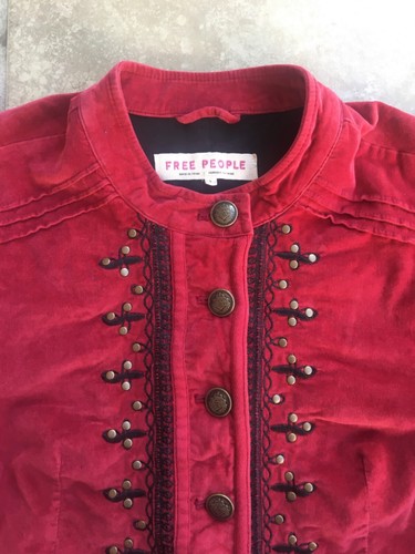 Free People Maven Pintuck Jacket Velvet 