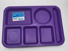 5 Tucker Housewares 6 Compartment Plastic Trays Purple Party school Camping