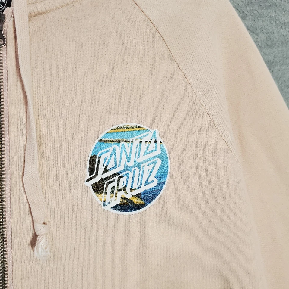 Женский свитер Santa Cruz XS оранжевый на молнии толстовка с капюшоном укороченный пляжный рисунок - Изображение 3 из 4