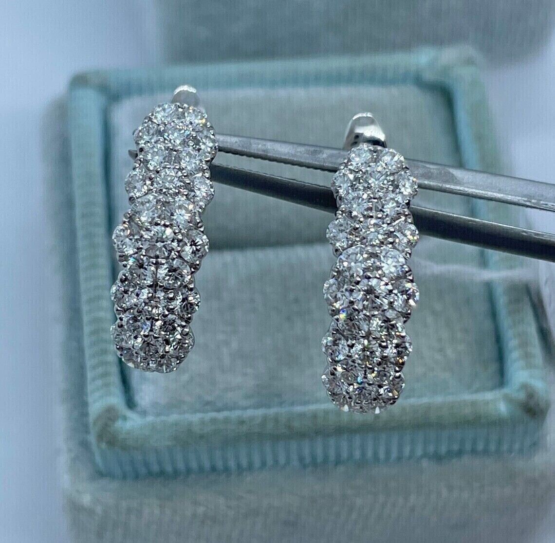 2.00 Ct Lab Diamond Huggie Hoop Earrings in 14K White Gold-image