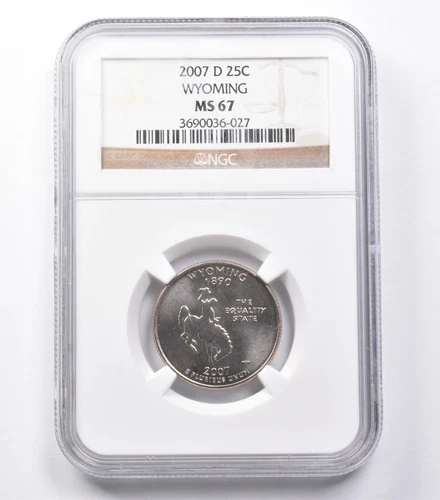 MS67 2007-D Washington State Quarter Wyoming NGC *5419