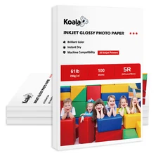 Koala Premium Photo Paper 5X7 Glossy 400 Sheets 61lb Heavy Inkjet Epson Canon HP