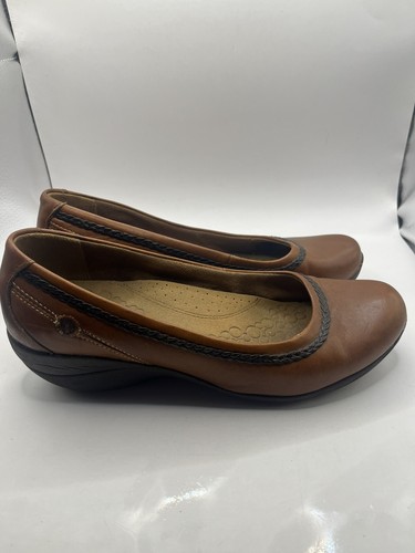 Hush Puppies Incite Size 8.5W Brown Slip On Flat Loafers Comfort Leather - Picture 5 of 13