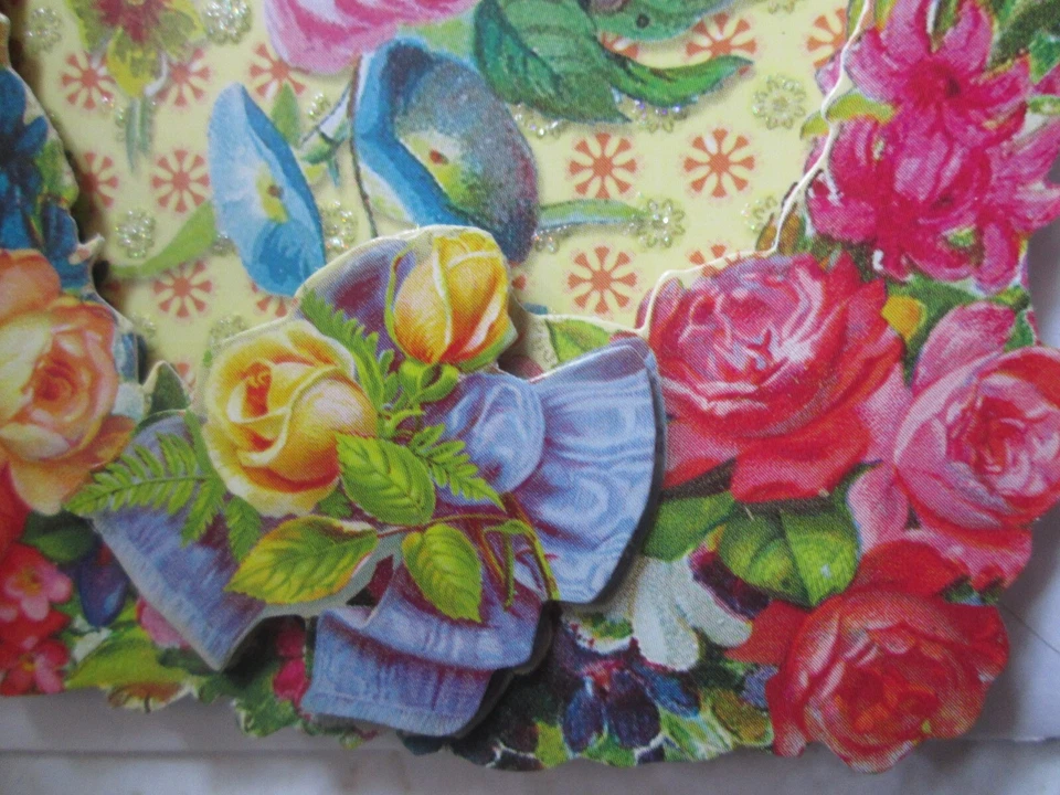 PUNCH STUDIO FLORAL DIE CUT ROSES CARD BLANK BUTTERFLY RHINESTONE W/ENVELOPE NEW - Image 4 of 4