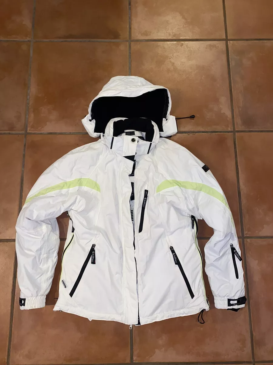 Killtec Women’s Level 10 Hooded White Green Techline Ski Snowboard Jacket Sz 10
