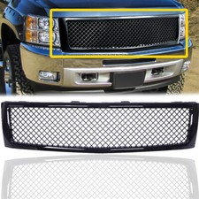 Front Bumper Hood Grille Grill Glossy Black Fit 2007-2013 Chevy Silverado 1500 Front Bumper Hood Grille Grill Glossy Black Fit 2007-2013 Chevy Silverado 1500
