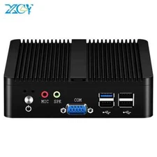 Fanless Mini PC Intel Celeron J6412 2x COM RS232 RS485 Windows Linux Industrial 