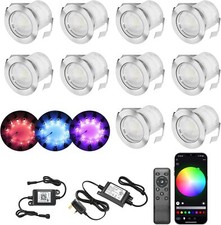 RGB 1-60x 30mm Outdoor Garden Plinth LED Deck Lights IP67 Terrace Garden Lights