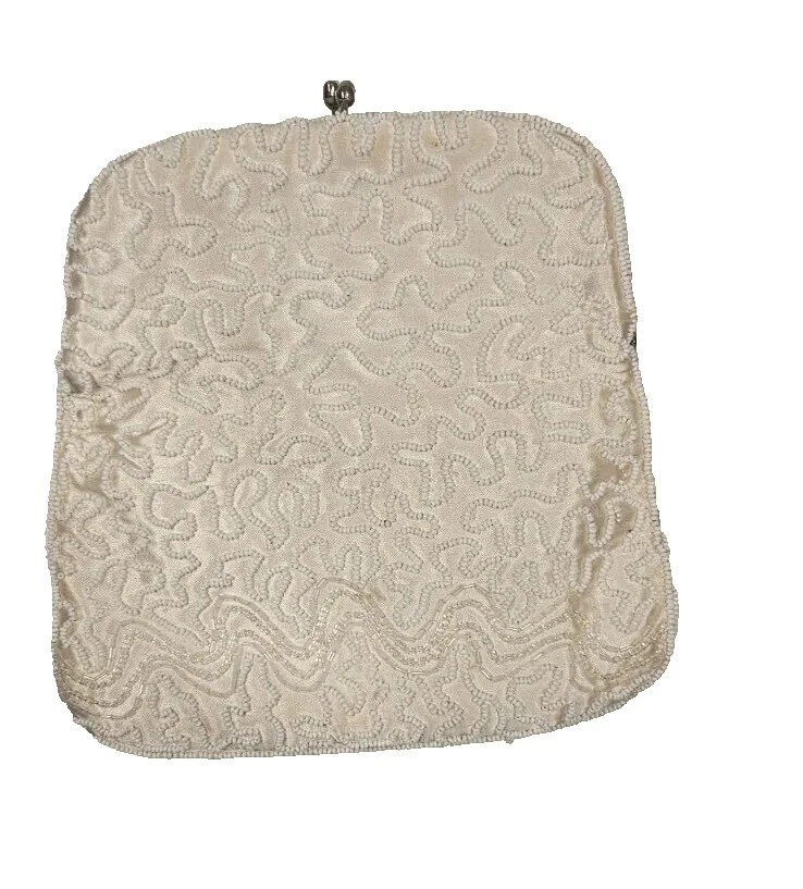 Evening Bags White Beaded Vintage Bags, Handbags & Cases