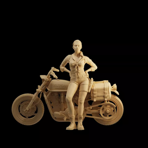 1/35 Resin Motorbike & Girl Unassembled Unpainted - Picture 1 of 1