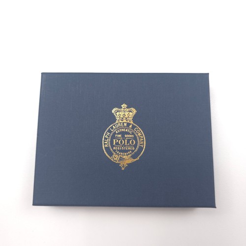 Cartera con estuche para tarjetas de cuero de lámina dorada marrón oscuro Polo Ralph Lauren - Imagen 8 de 10