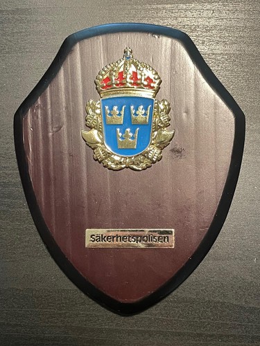 Sakerhetspolisen Swedish Security Service Plaque #B - 第 1/2 張圖片