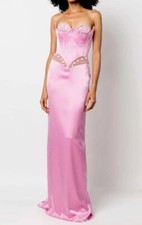 Christina Savelescu Runway Pink Crystal Gown 34  XS 0 $3600 Current Season