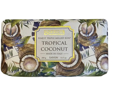 Hopificio TROPICAL COCONUT Triple Milled Italian Bar Soap 9.17 oz Coconut Wrap