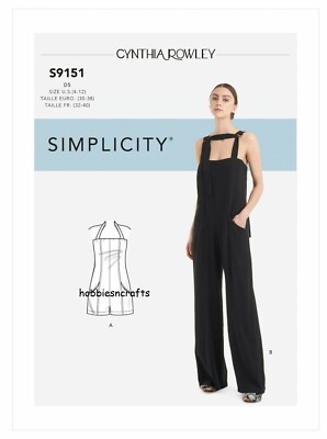 SIMPLICITY 9151 MISSES JUMPSUIT & STRAMPLER Schnittmuster Größen 4-12 & 12-20