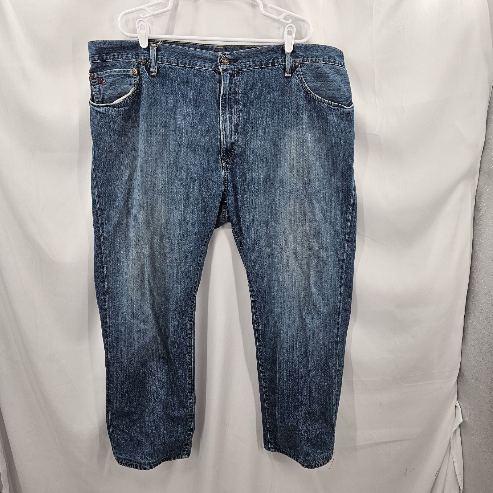 Vintage Polo By Ralph Lauren Mens Big Sz 44Bx32 Blue Denim Jeans High Rise